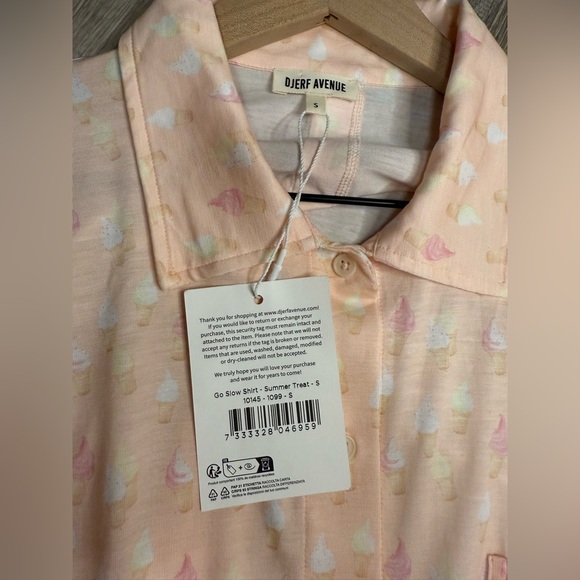 NEW Djerf Avenue Go Slow Shirt Summer Treat Small - Picture 6 of 10